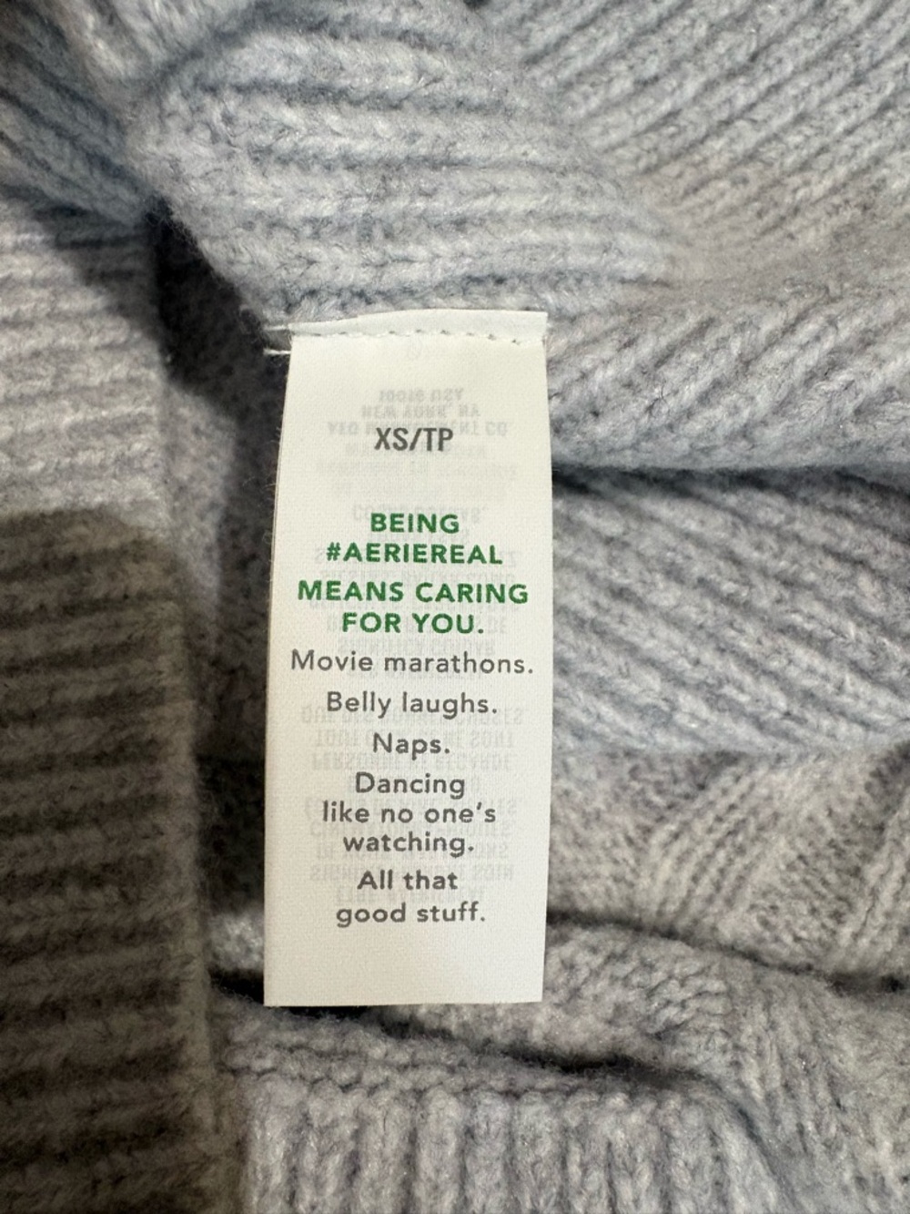 aerie unReal Light Gray Pearl-Embellished Cable Crewneck Sweater - Picture 11 of 12
